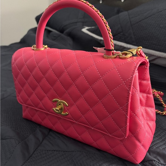 Chanel Dark Pink Quilted Top-Handle Flap Bag - Picture 2 of 10